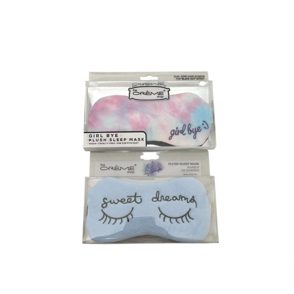 THE CRÈME SHOP Blue Sweet Dreams Tie Dye Girl Bye Plush Sleep Mask Bundle of 2